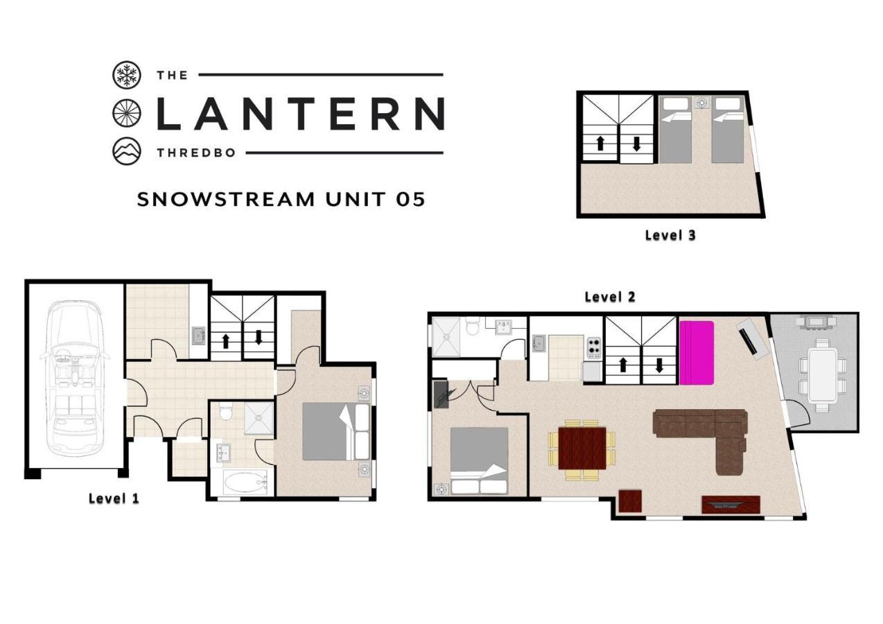 Snow Stream 2 Bedroom And Loft With Gas Fire Balcony And Garage Parking 스레드보 외부 사진